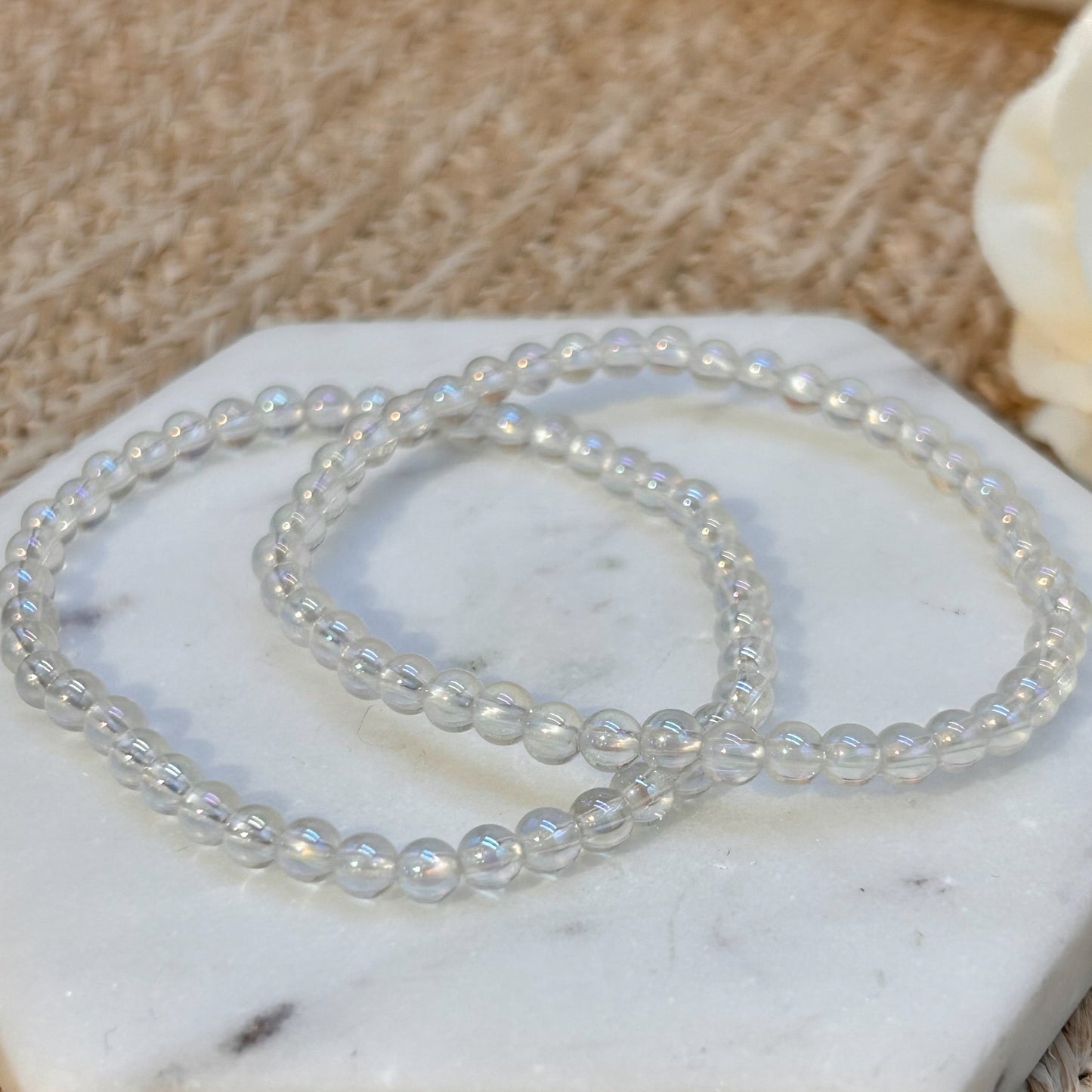 Aura Bergkristall Armband 4 mm