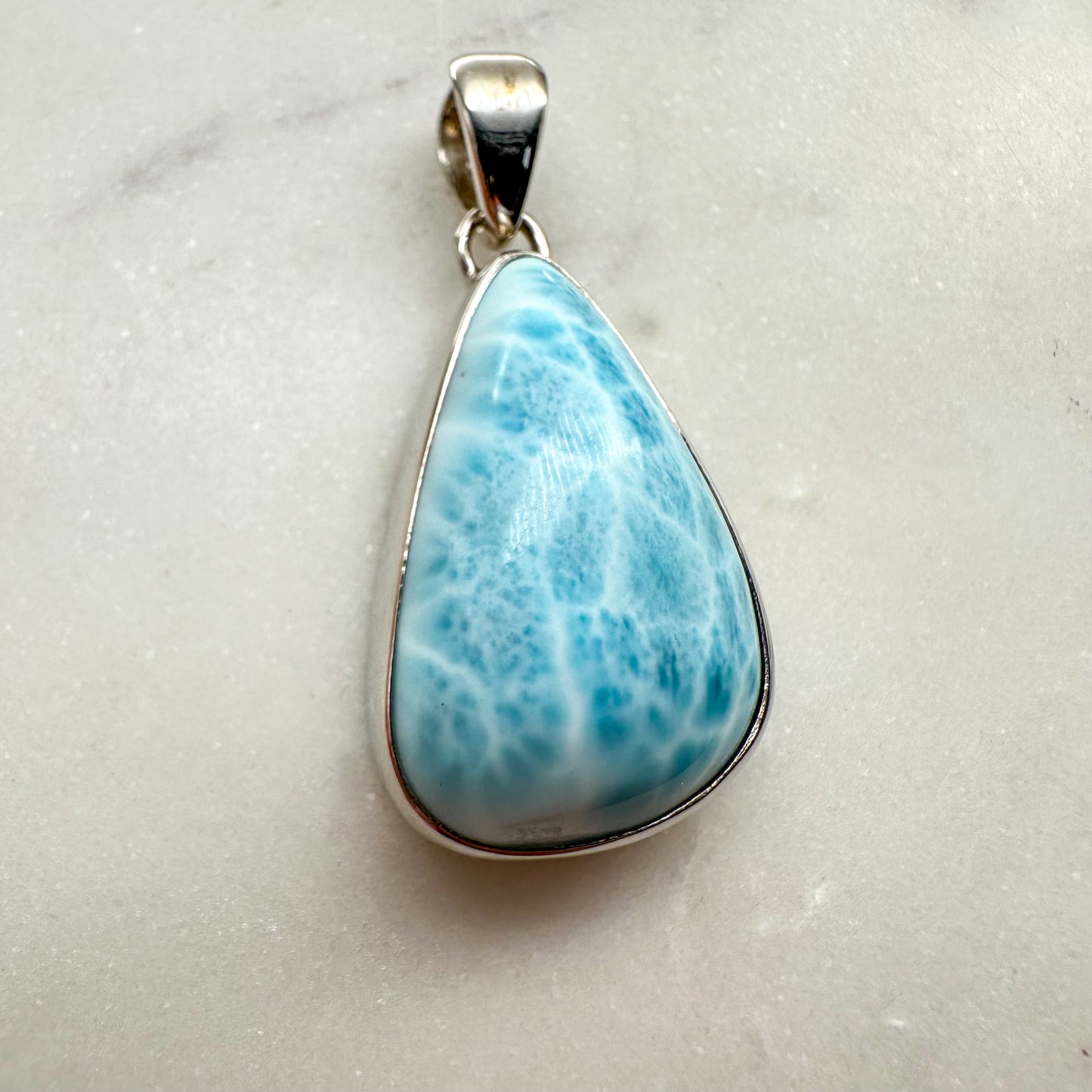 Larimar Kettenanhänger silber Tropfen