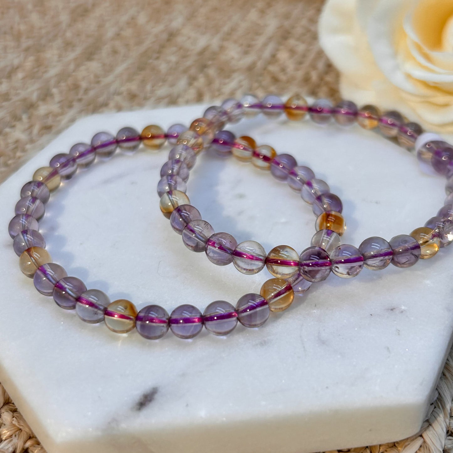 Ametrin Perlen Armband 6 mm