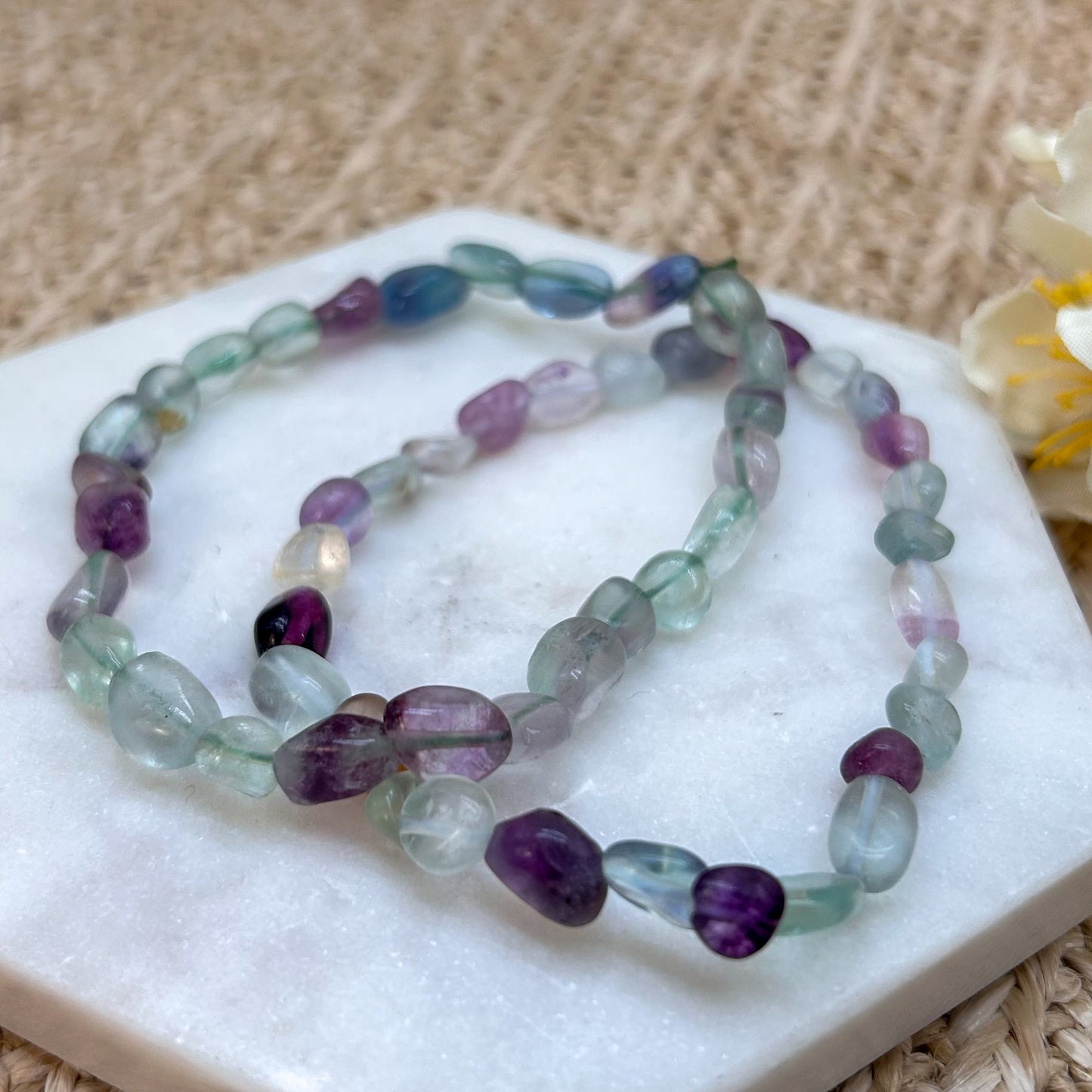 Fluorit Nugget Armband