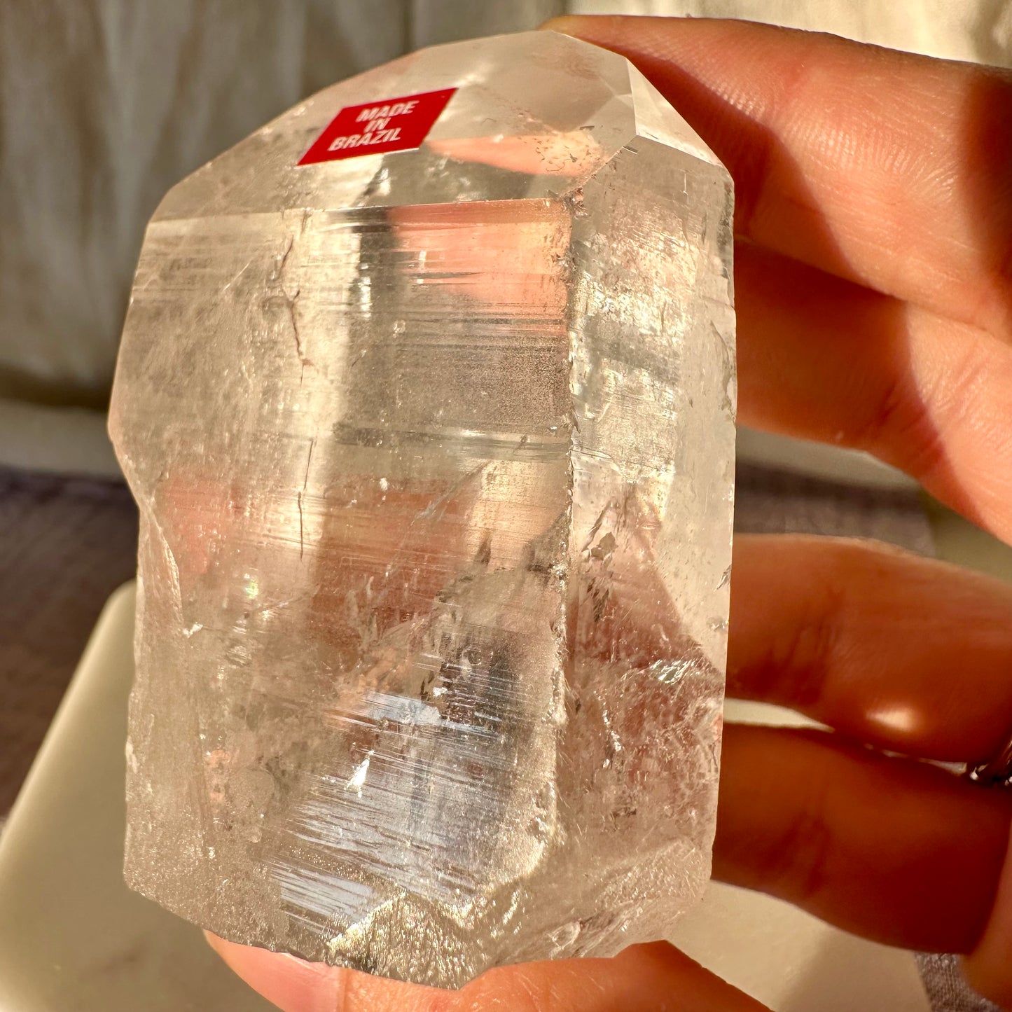 Lemurian Quarz Spitze aus Brasilien