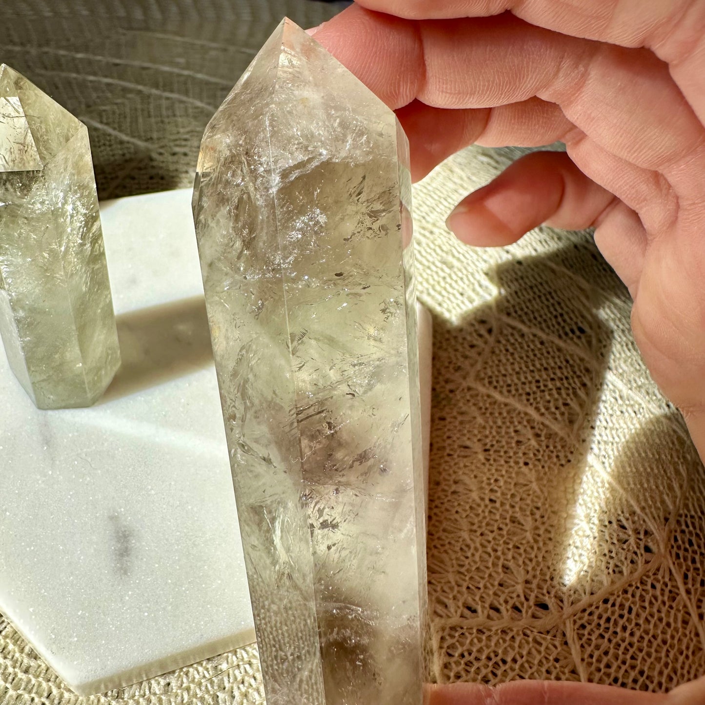 Prasiolith / Grüner Amethyst Turm