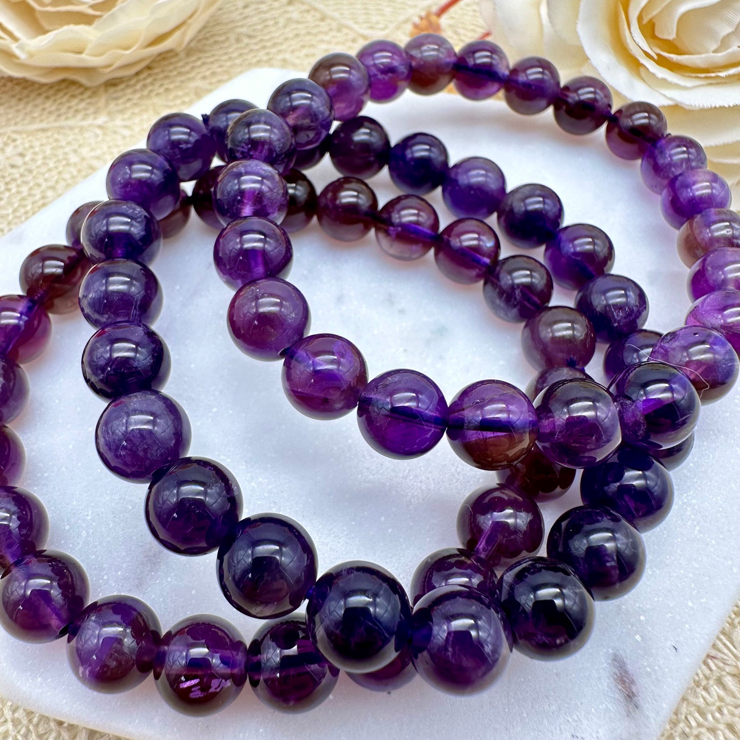 Dunkles Amethyst Armband 8 mm