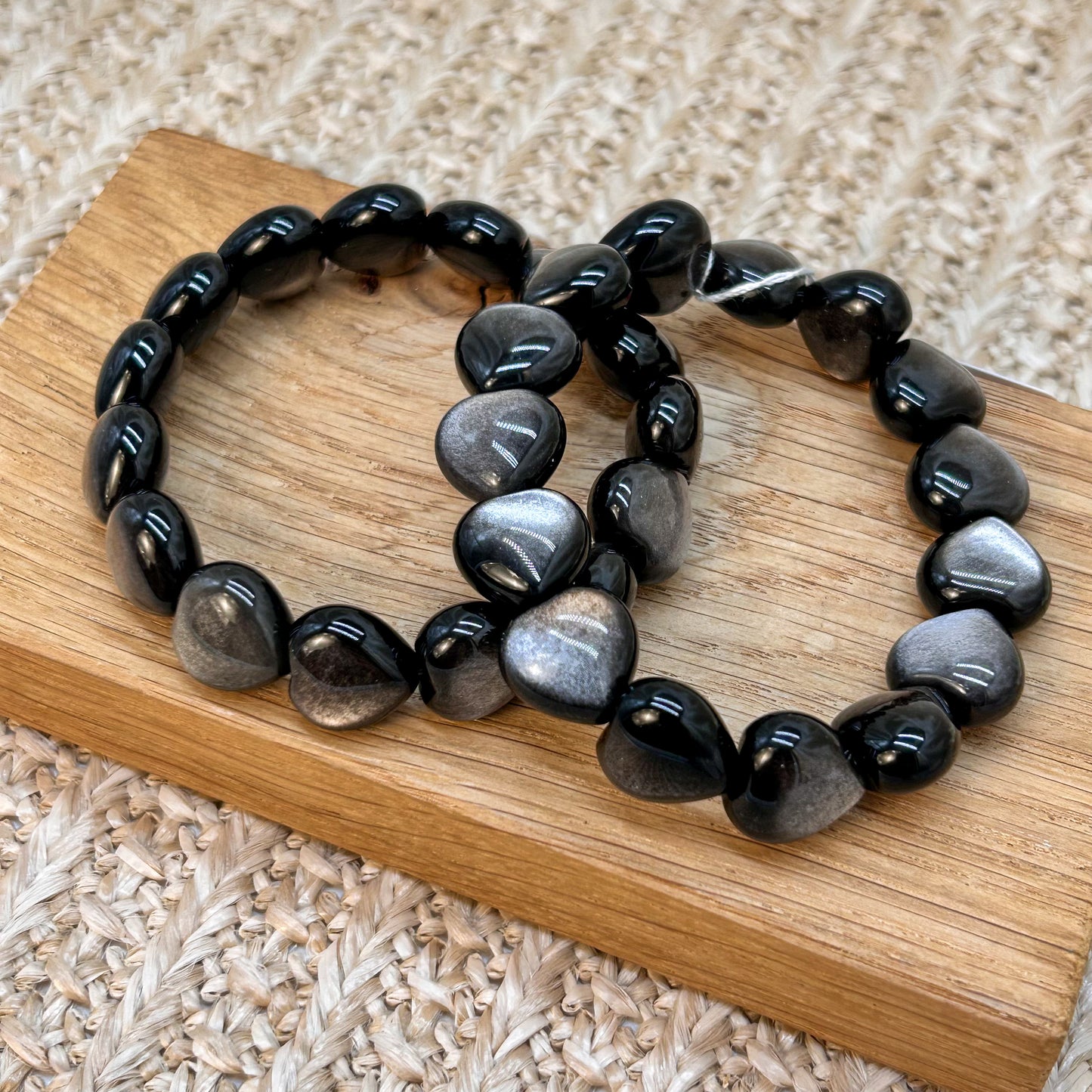 Silber Obsidian Armband Herz