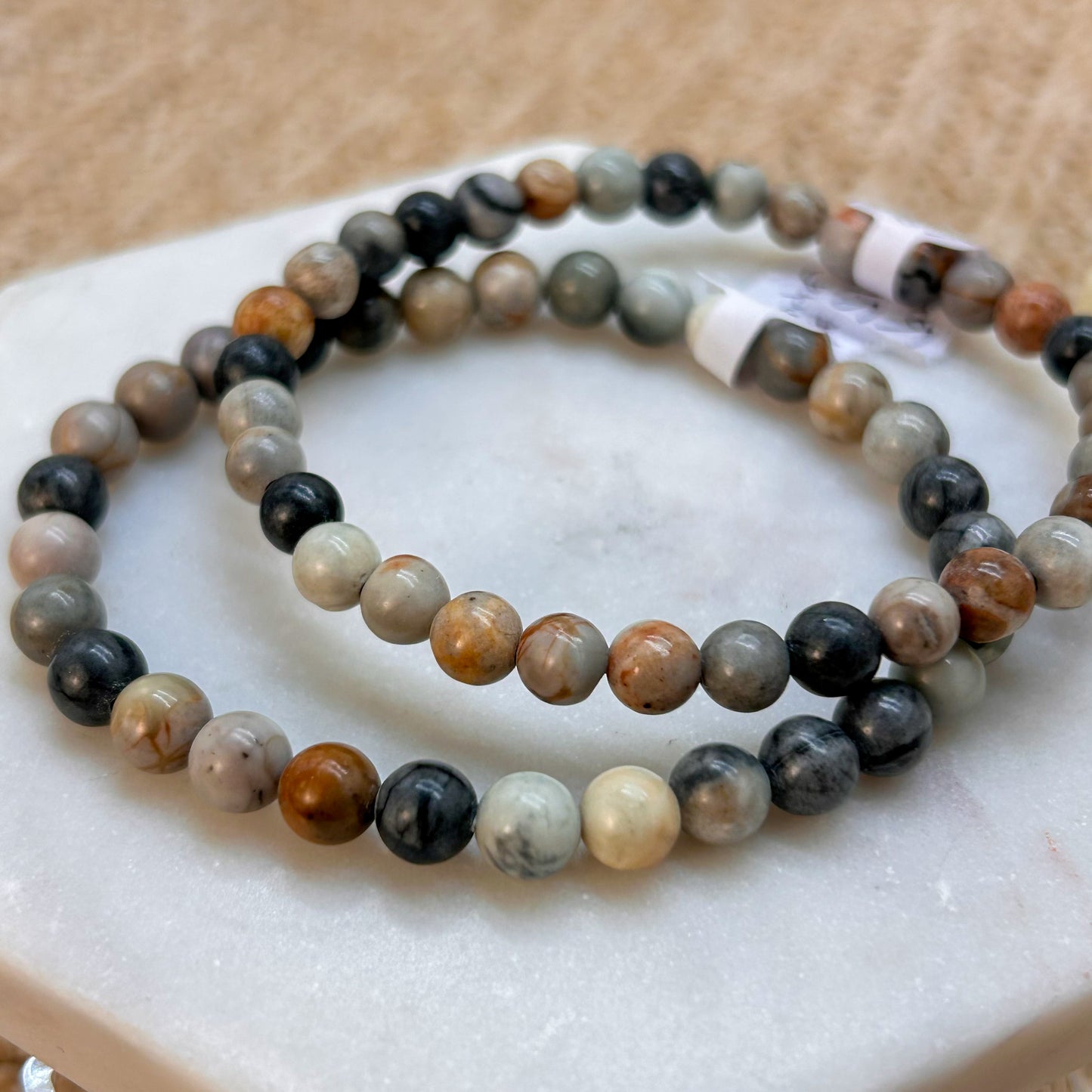 Silberblatt Jaspis Armband 5,5 - 6 mm