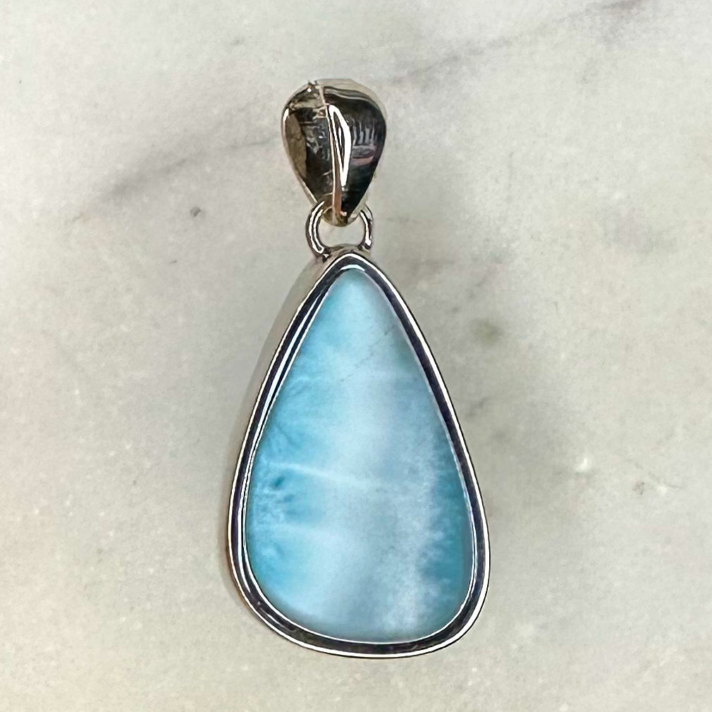 Larimar Kettenanhänger silber Tropfen