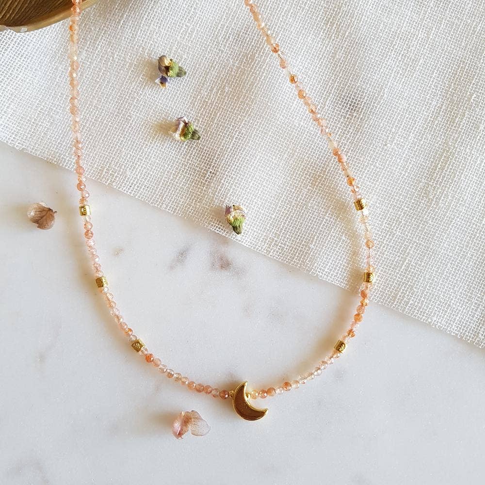 Sonnenstein Halskette mit Mond