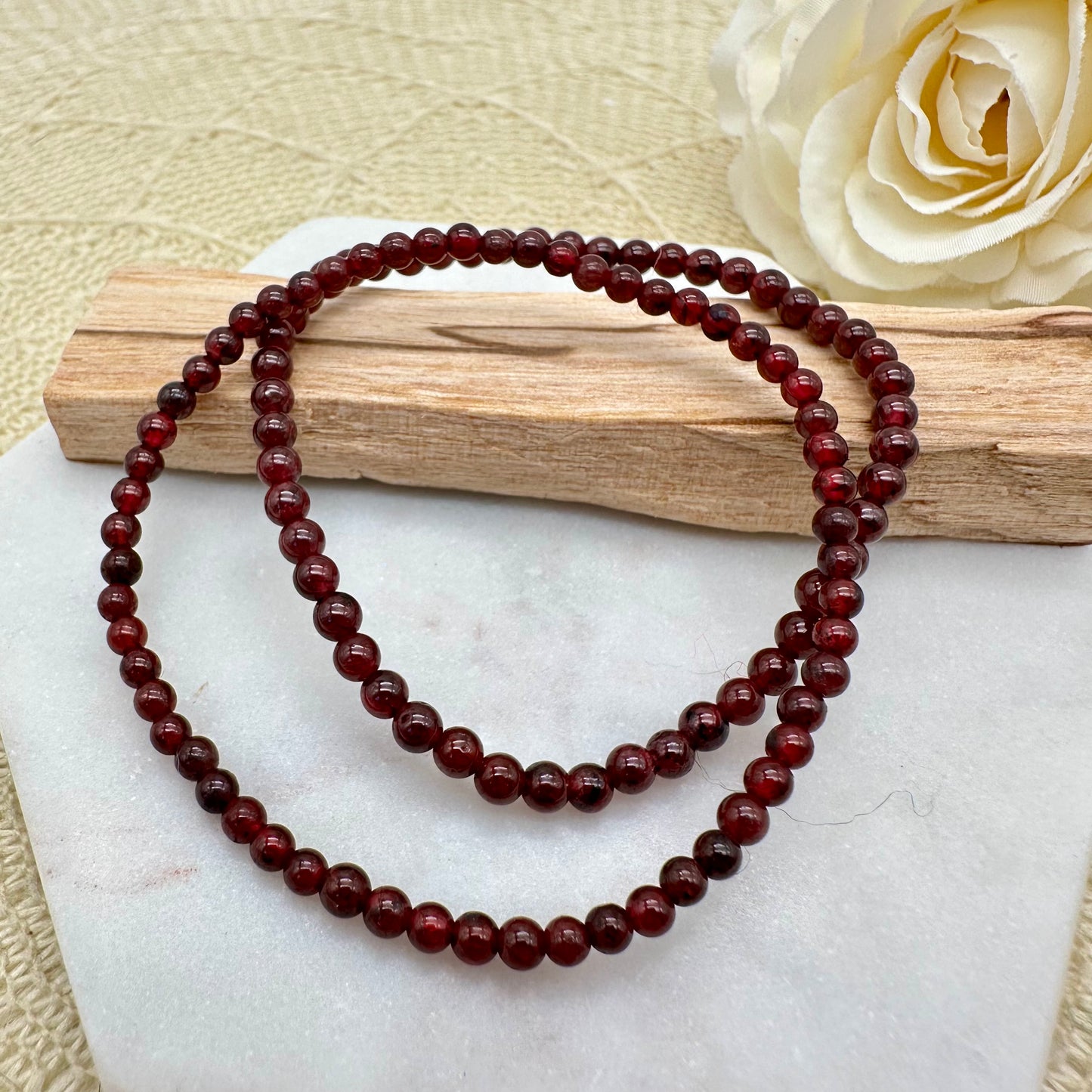 Granat Armband mit kleinen Perlen 3 mm