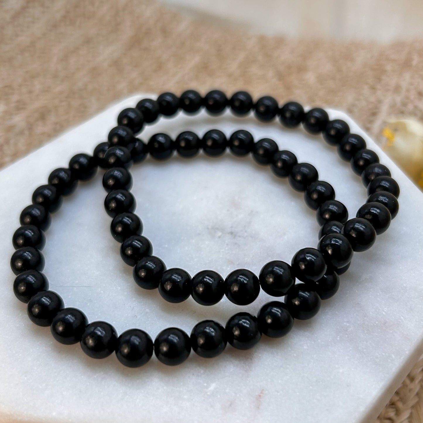 Schwarzer Turmalin / Schörl Armband 6,5 mm