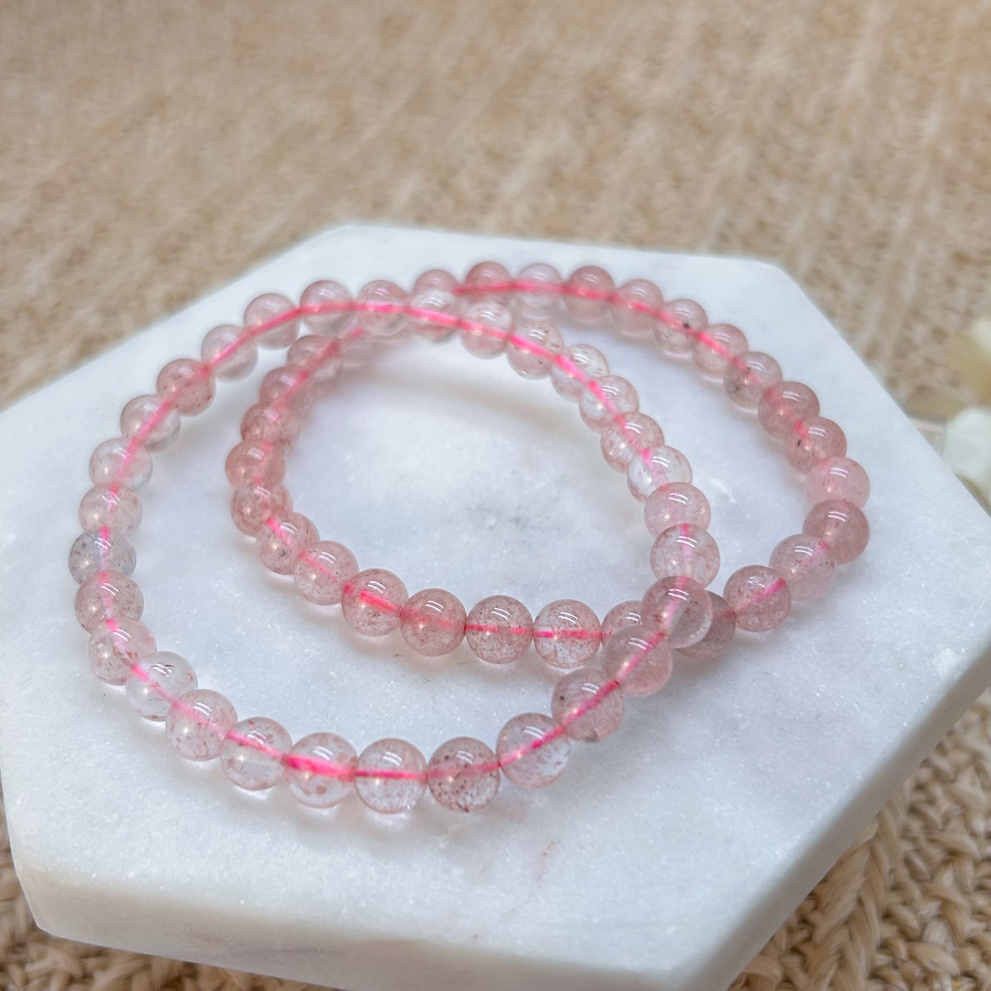 Erdbeerquarz Armband 5,5-6 mm