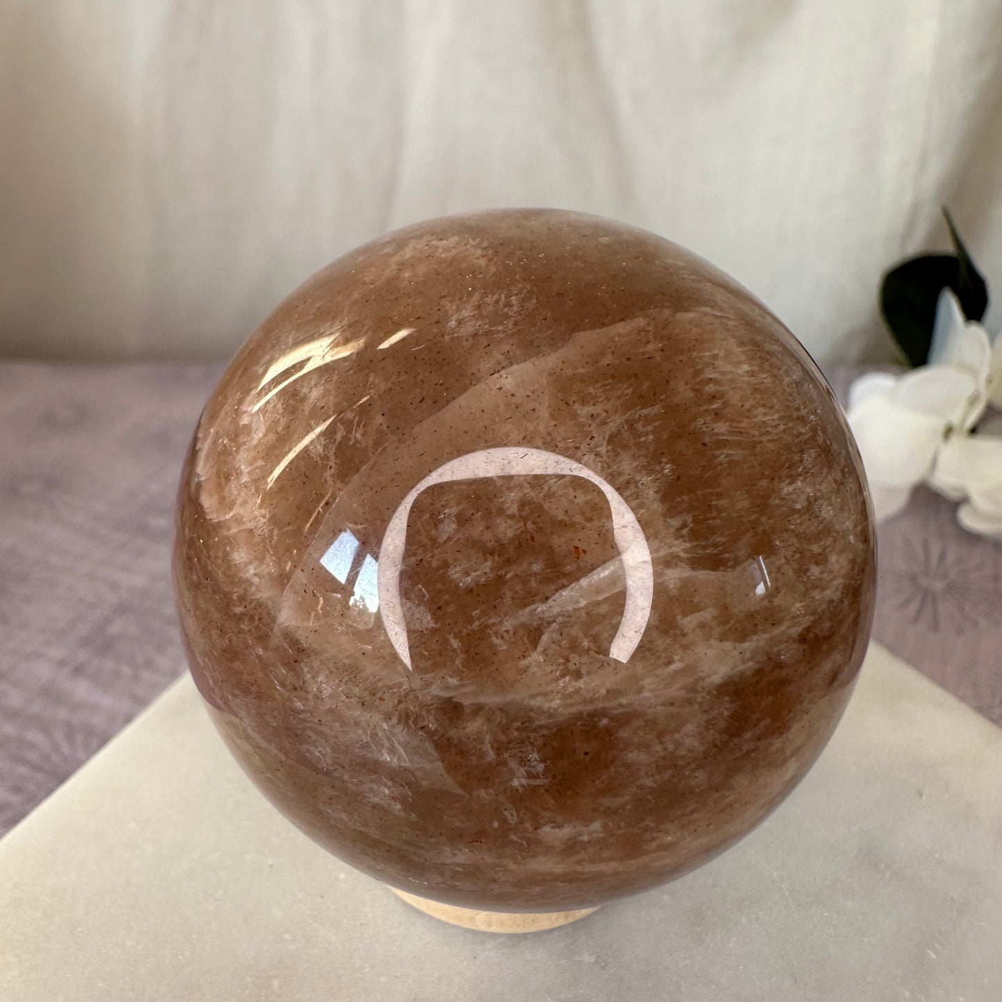 Aprikosen Mondstein Kugel 5,1 cm