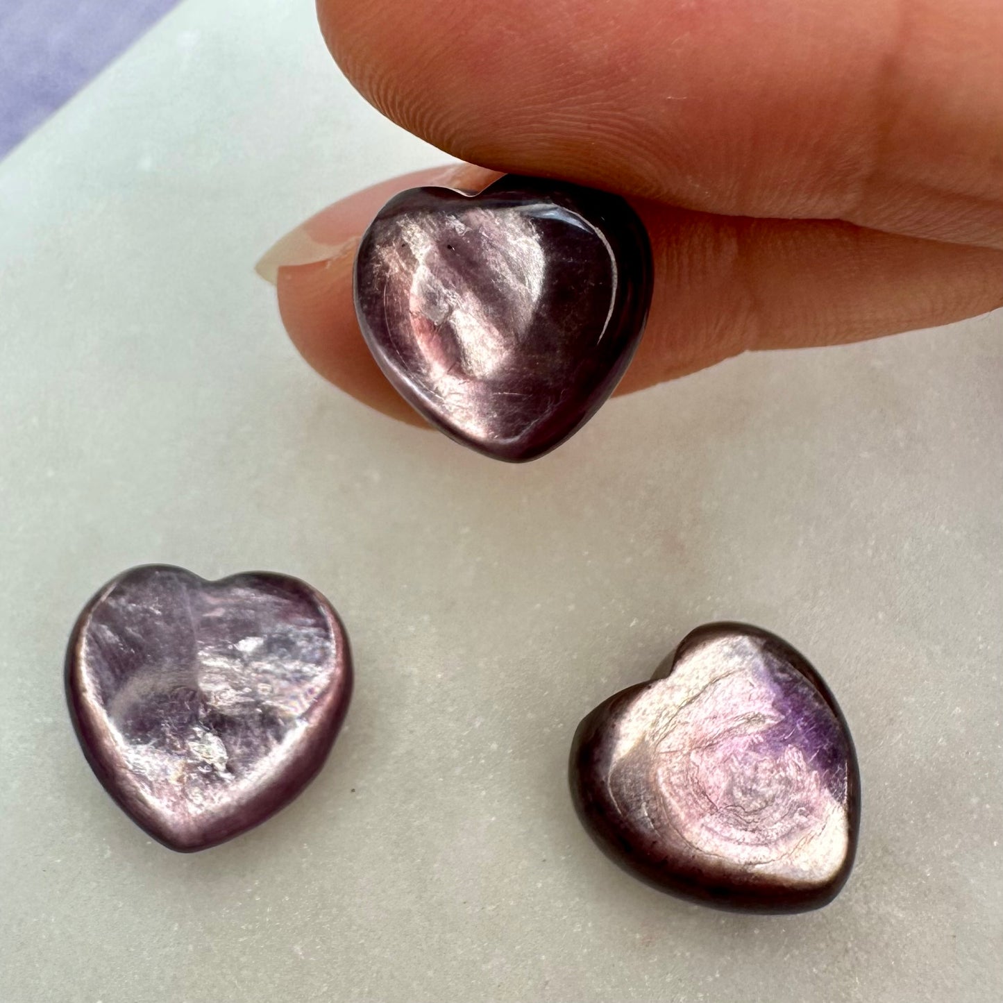 Lila Mica / Gem Lepidolith Herz