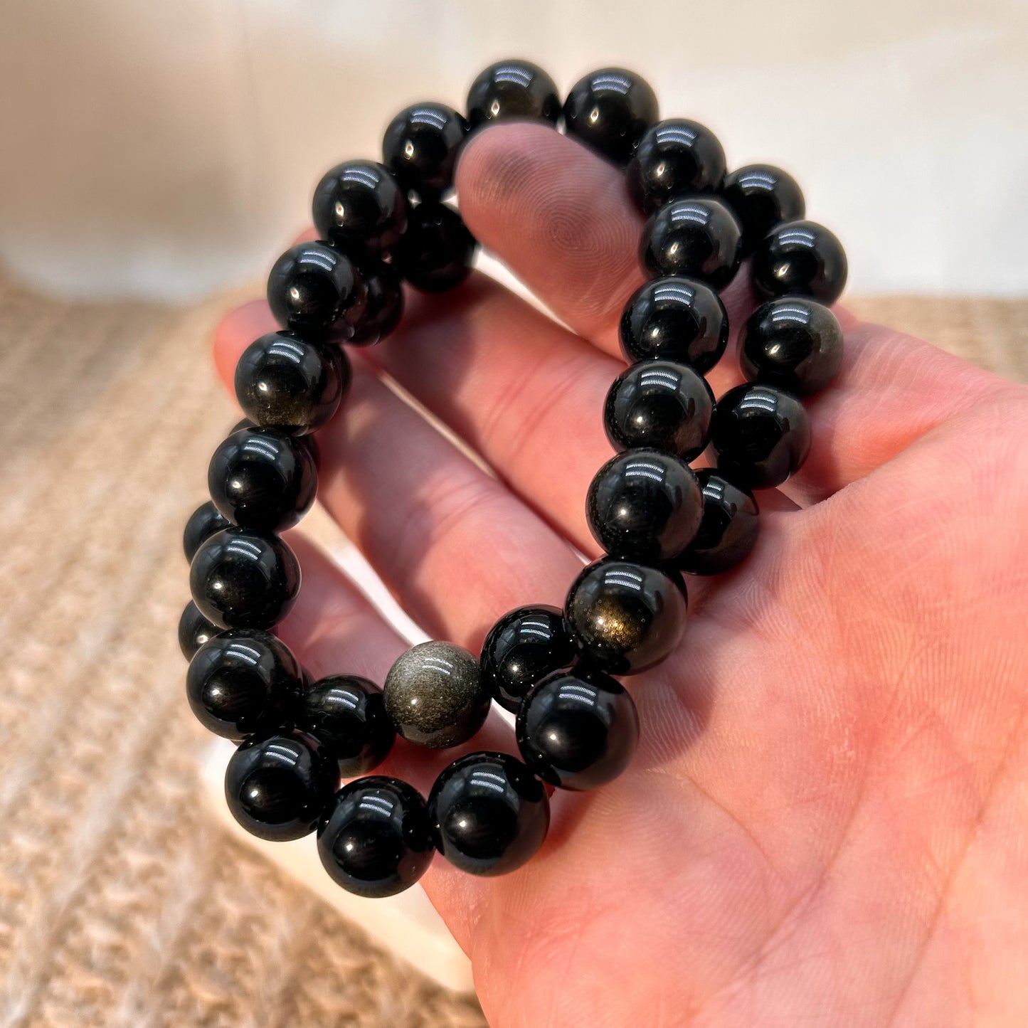 Gold Obsidian Armband 10 mm