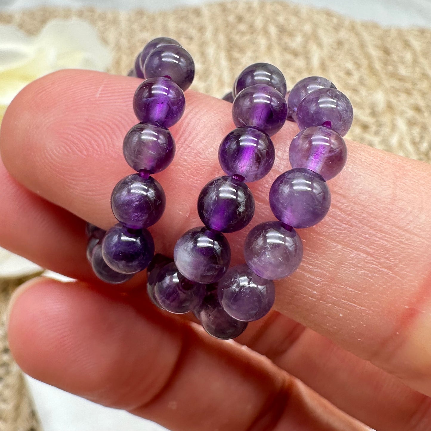 Amethyst Perlen Ring