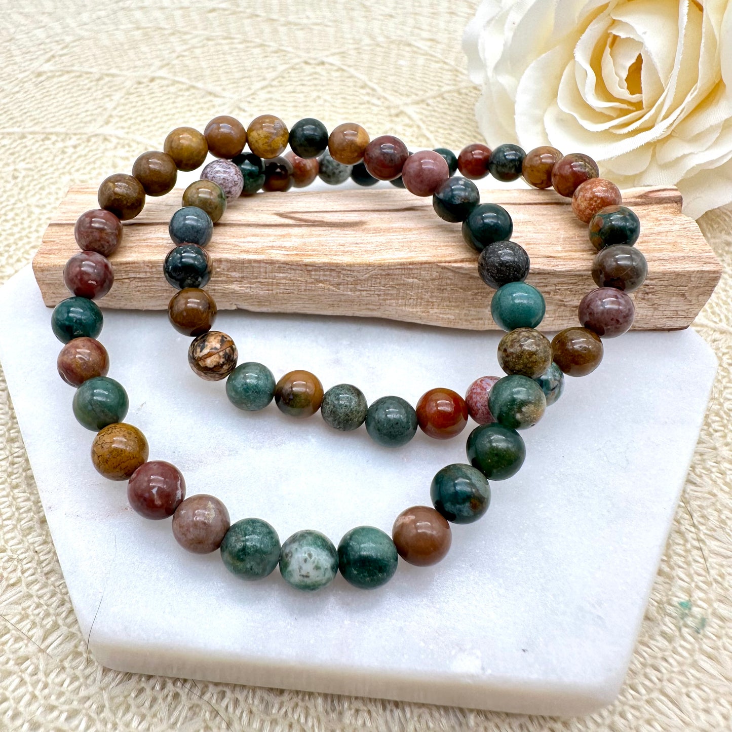 Buntjaspis Armband 6 mm