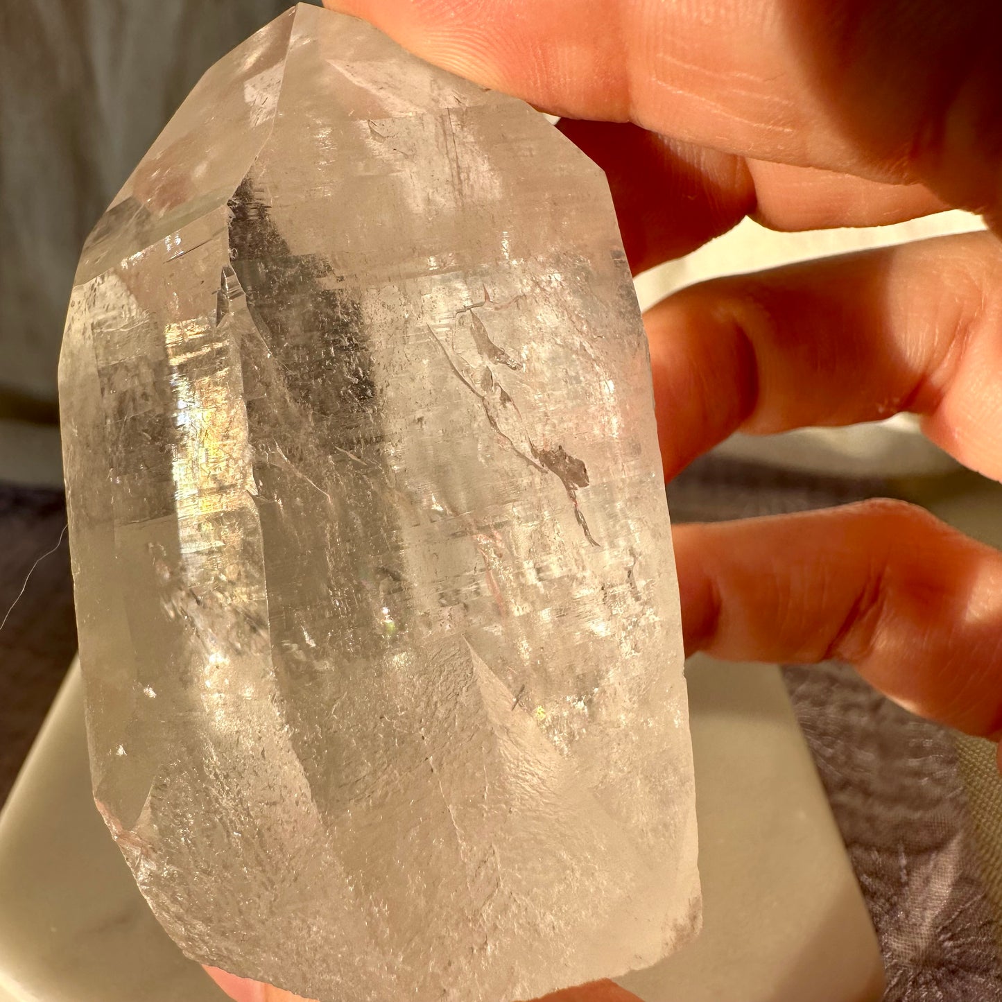 Lemurian Quarz Spitze aus Brasilien
