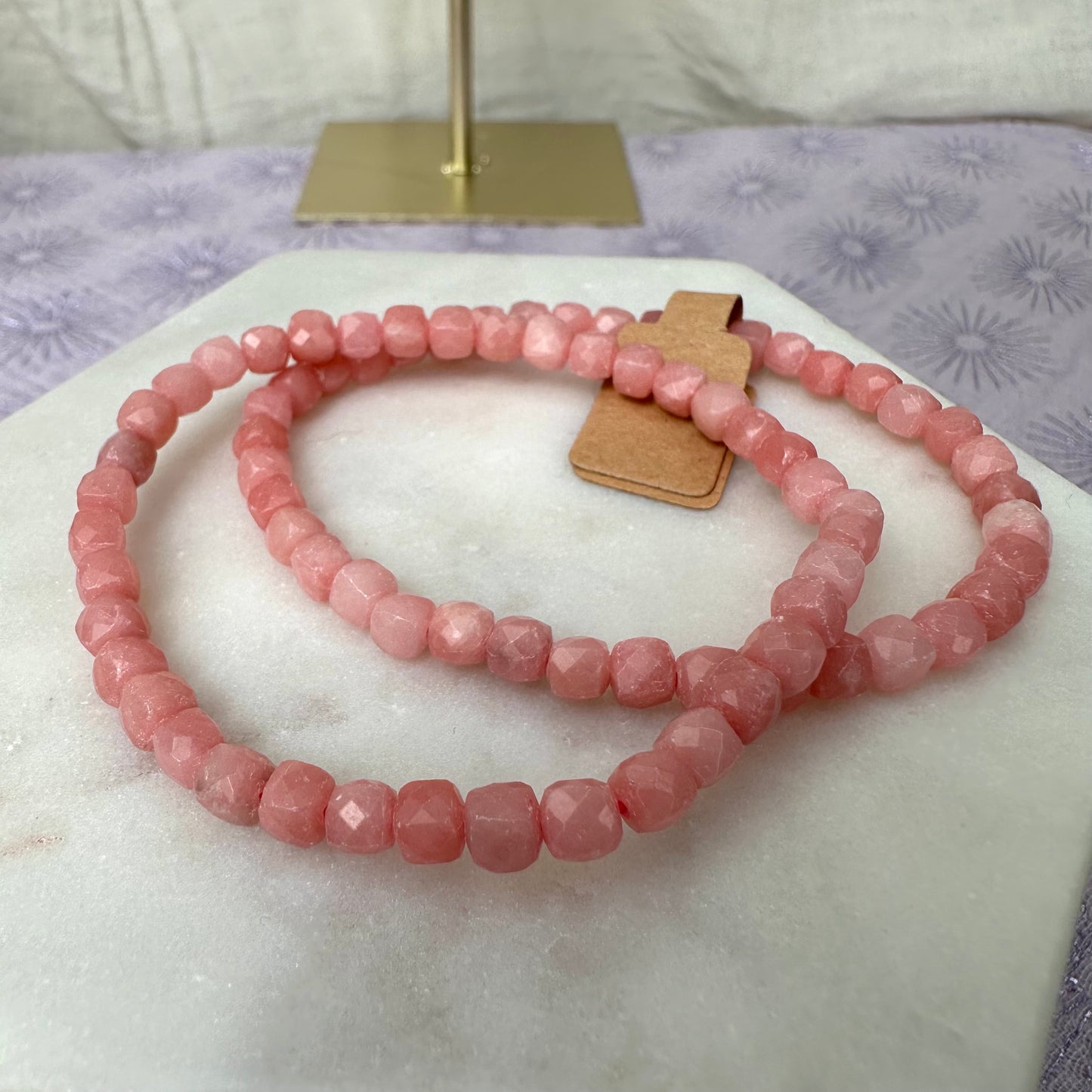 Pinker Opal Armband facettiert