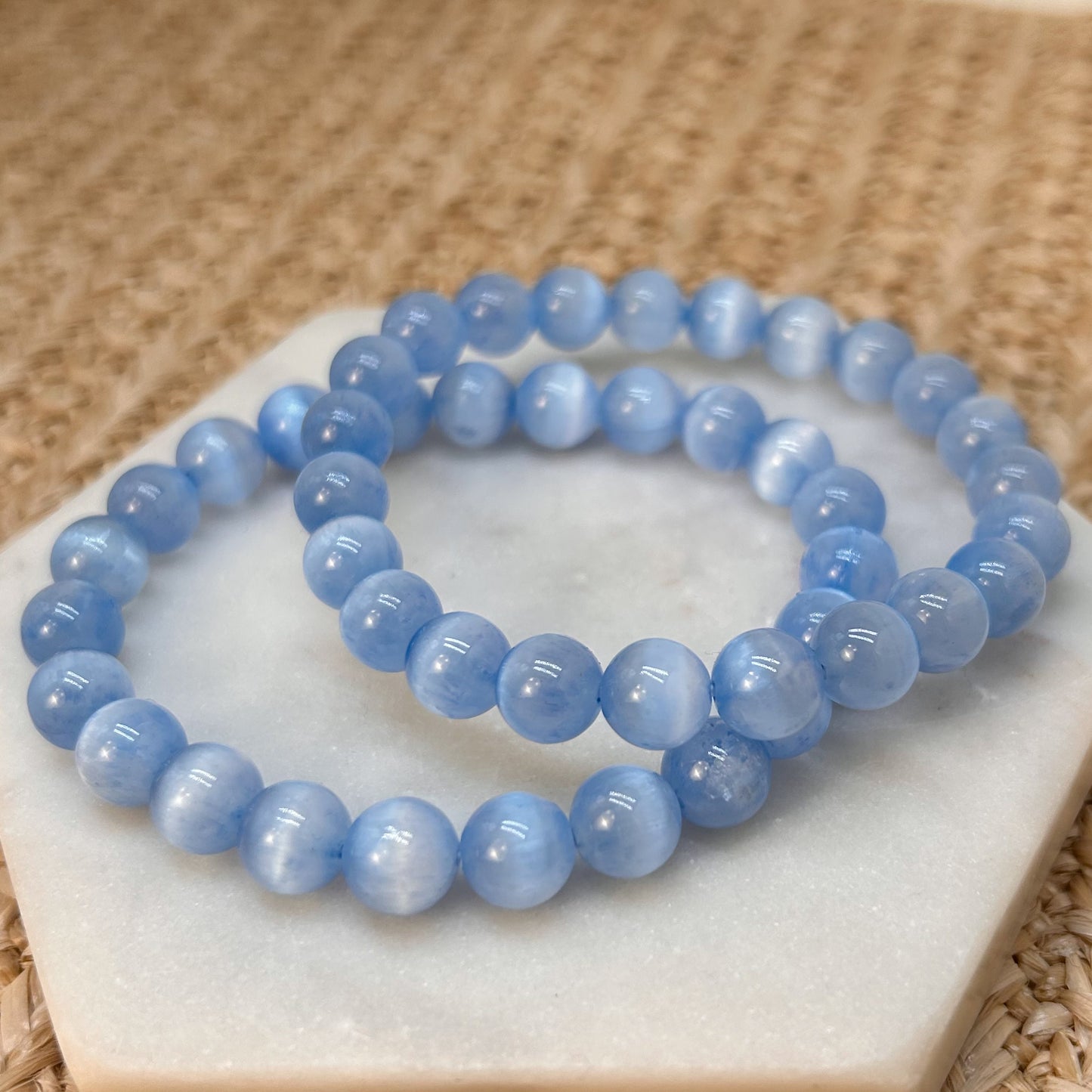 Selenit Armband gefärbt 8mm