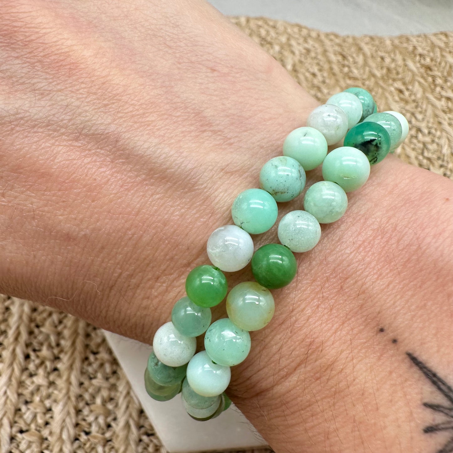 Chrysopras Armband 6 mm