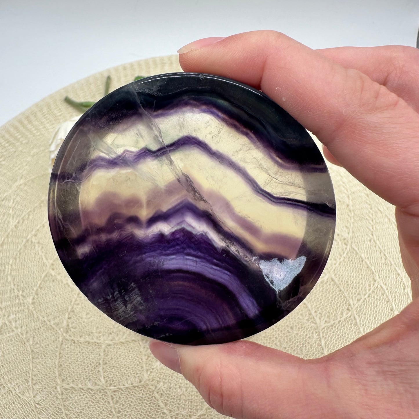 Lila grüne Fluorit Schale