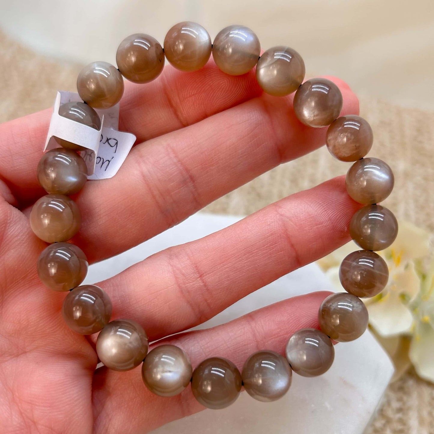 HQ Brauner Mondstein Armband 9,5 mm