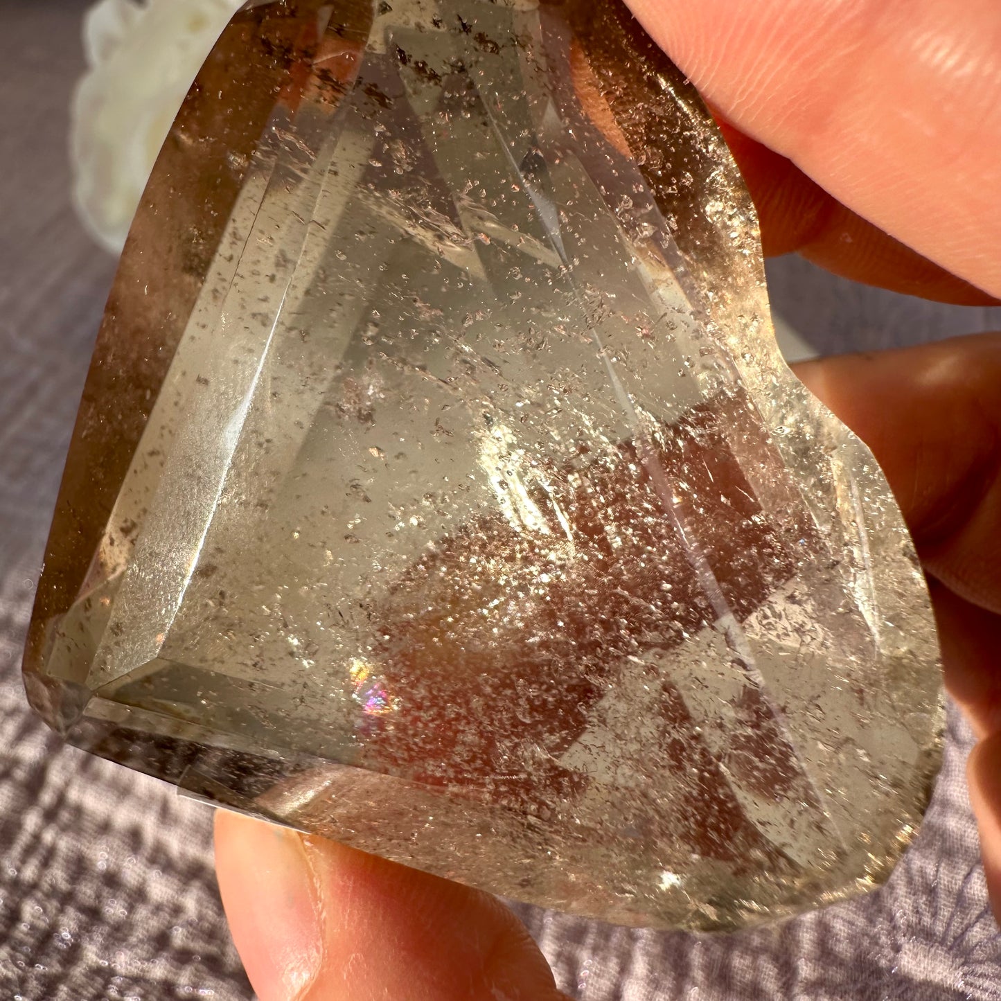 HQ Rauchquarz Herz facettierter Schliff