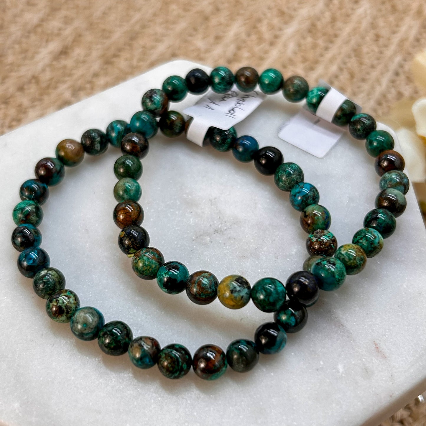 Chrysokoll Armband 6 mm