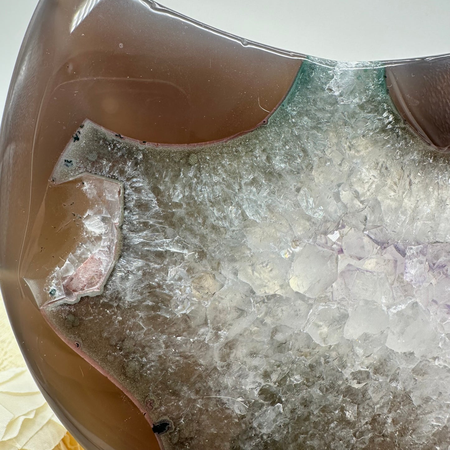 XL Druzy Achat Mond mit funkelnder Druse