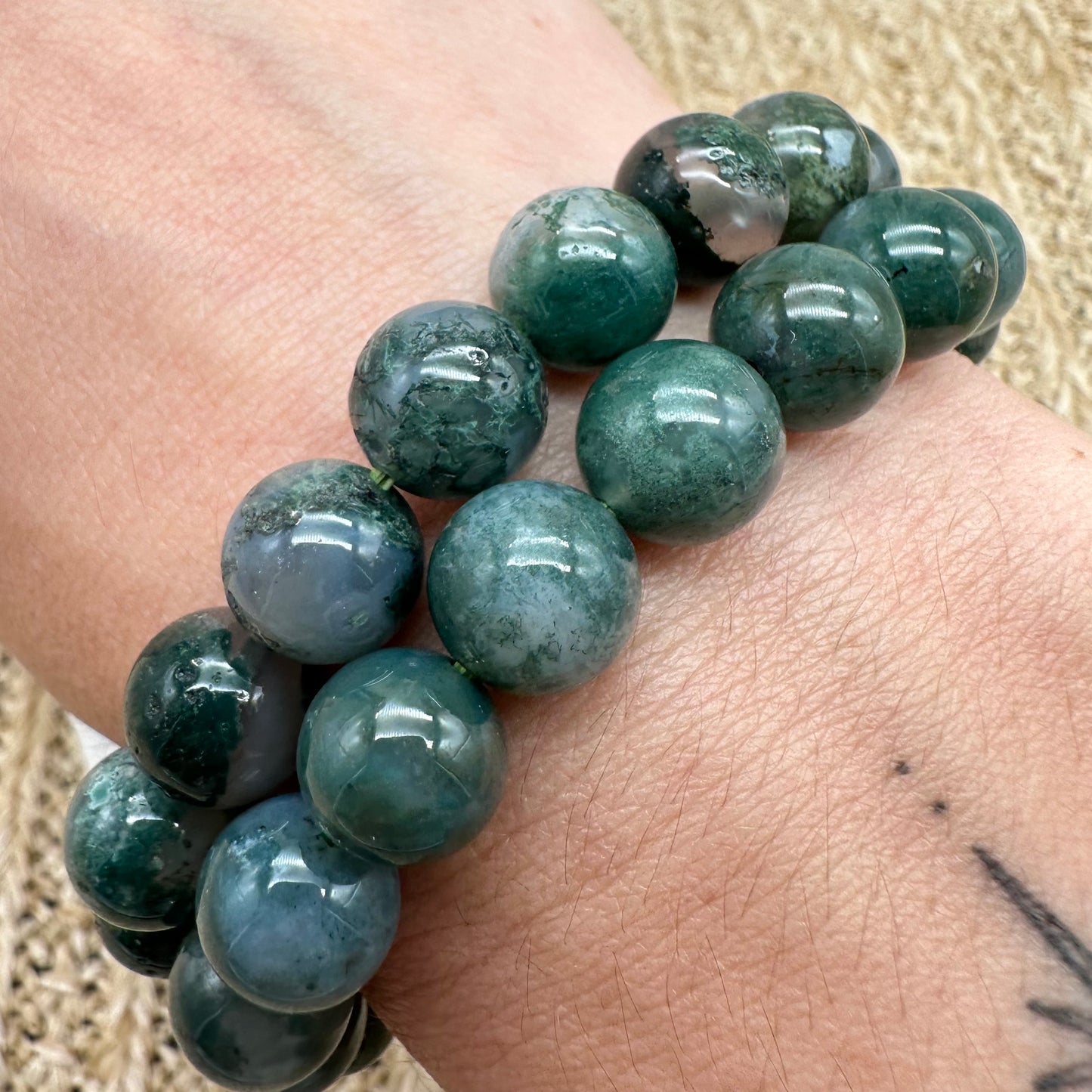 Moosachat Armband 10 mm