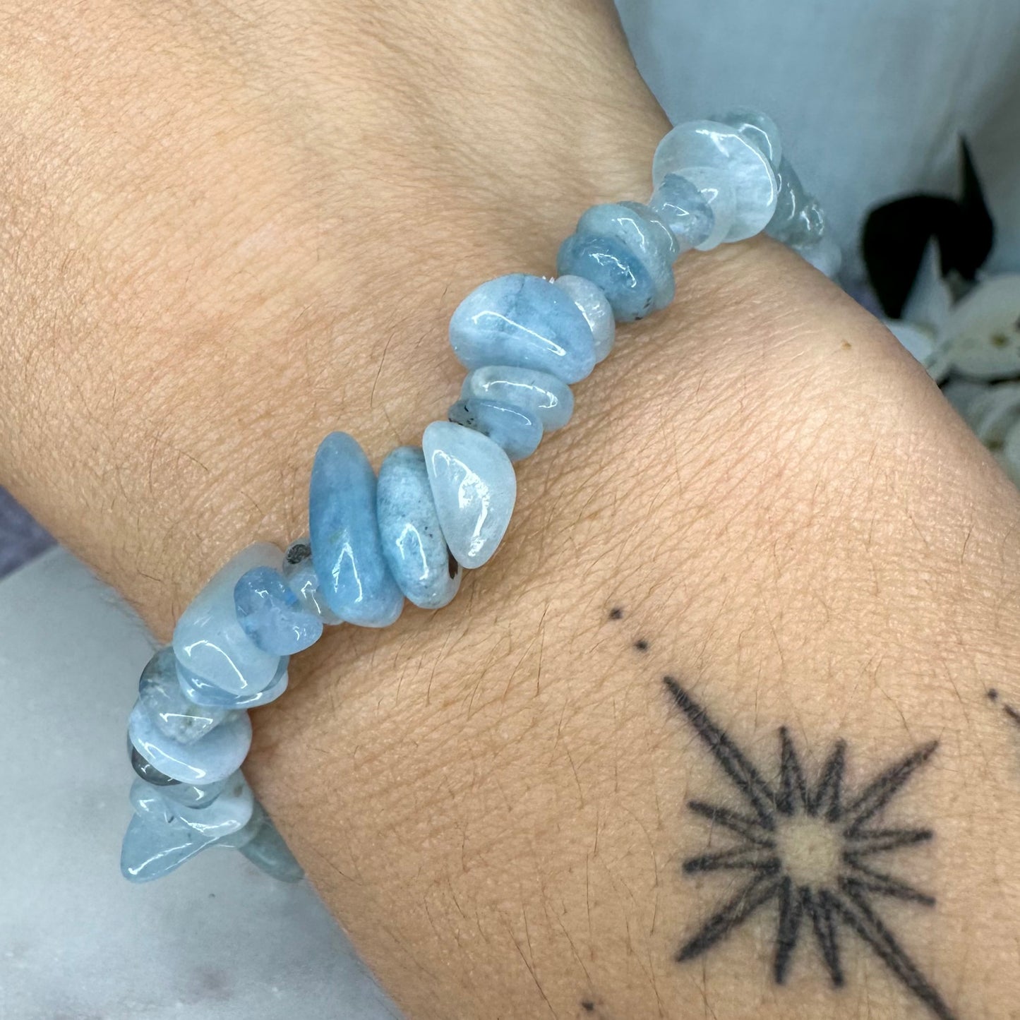 Aquamarin Splitterarmband