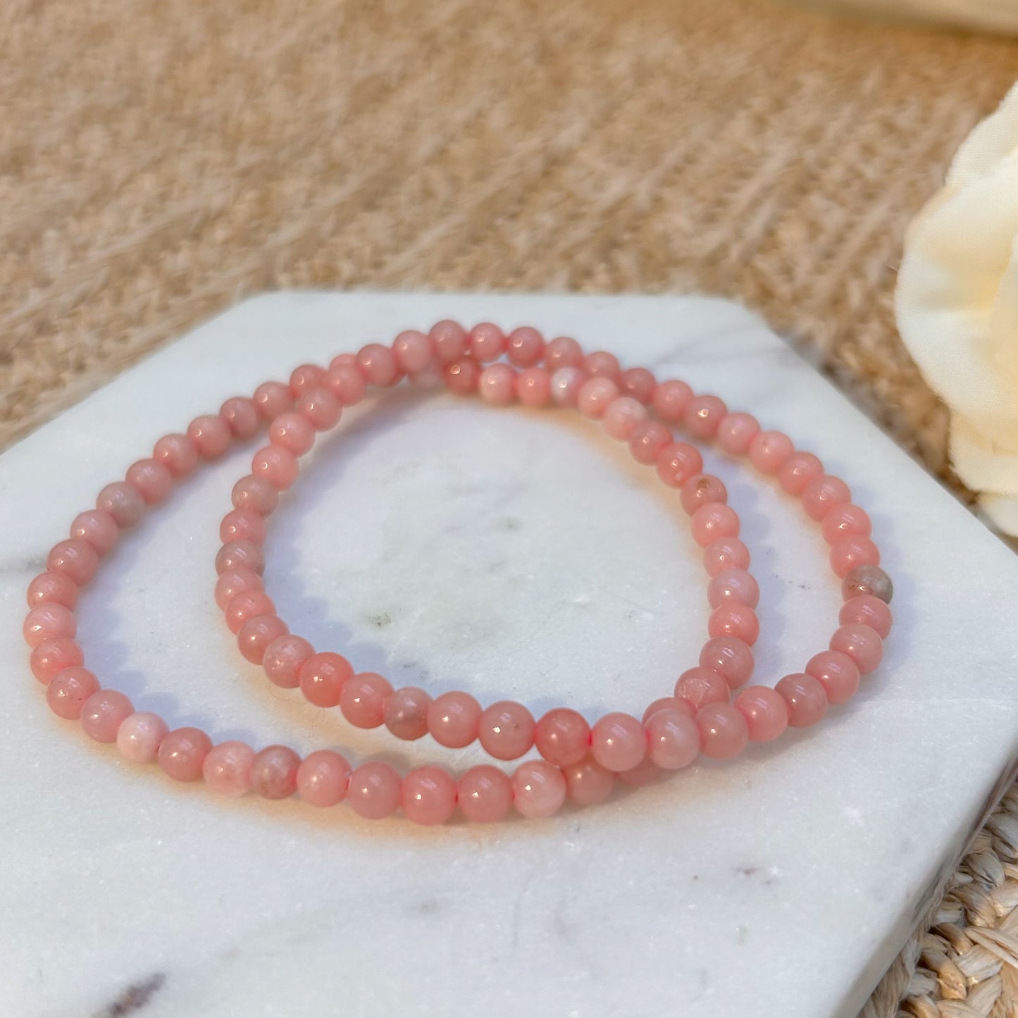 Pinker Opal Armband 4 mm