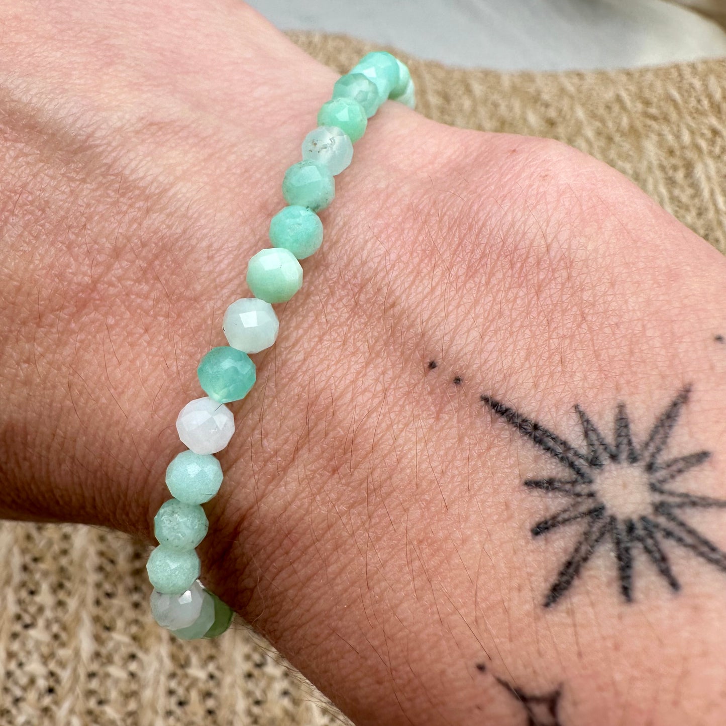 Chrysopras Armband facettiert 4 mm