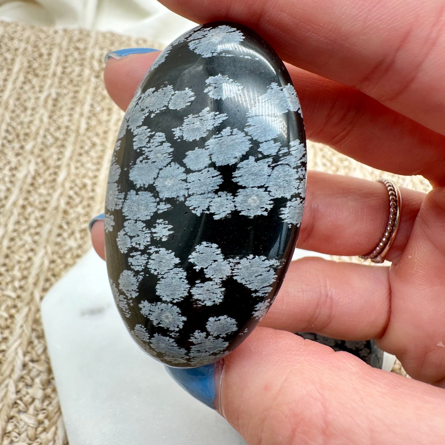 Schneeflockenobsidian Handstein