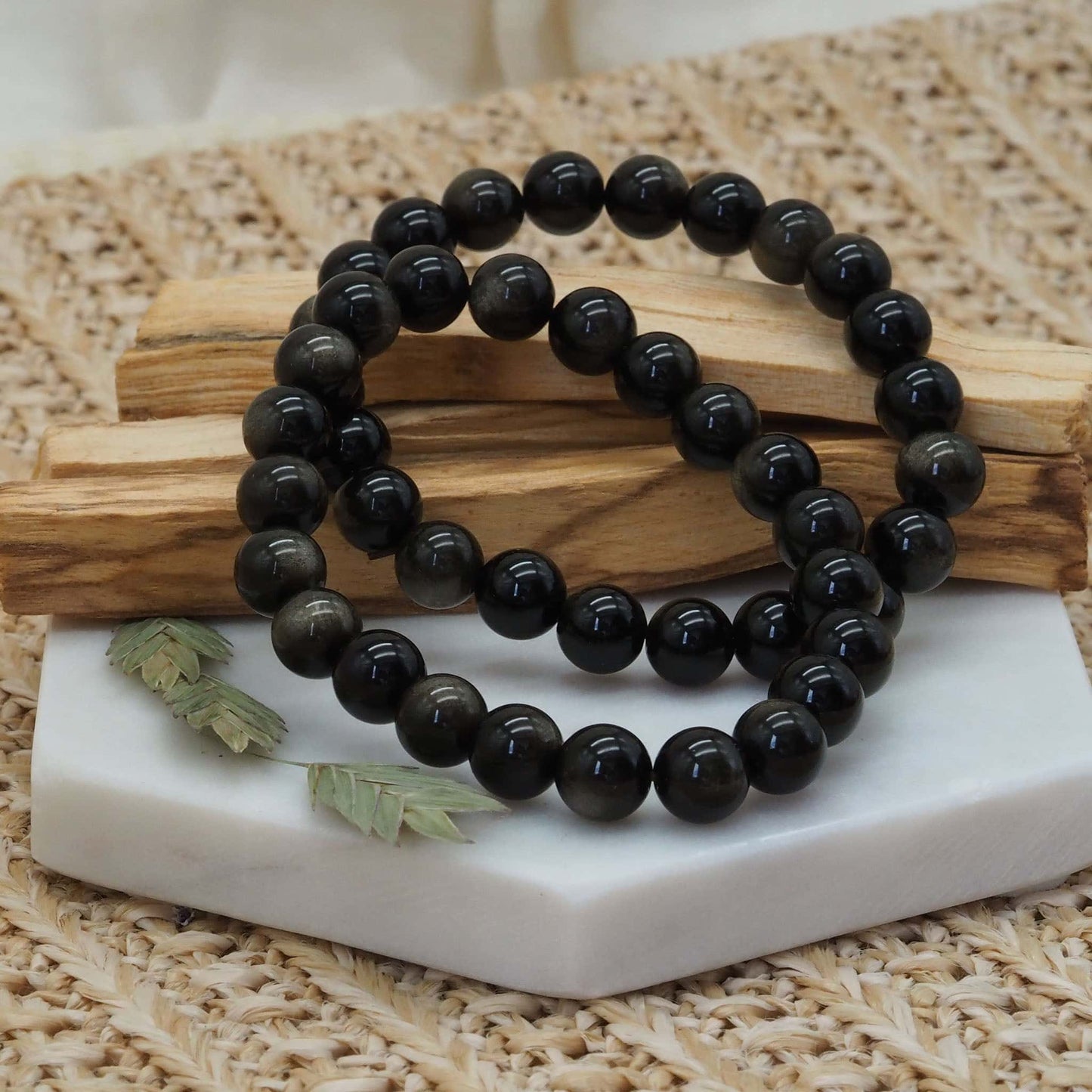 Golden Obsidian Armband - Crystales