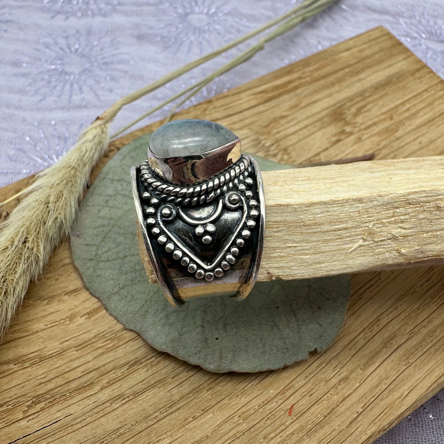 Mondstein Silber Ring - Crystales