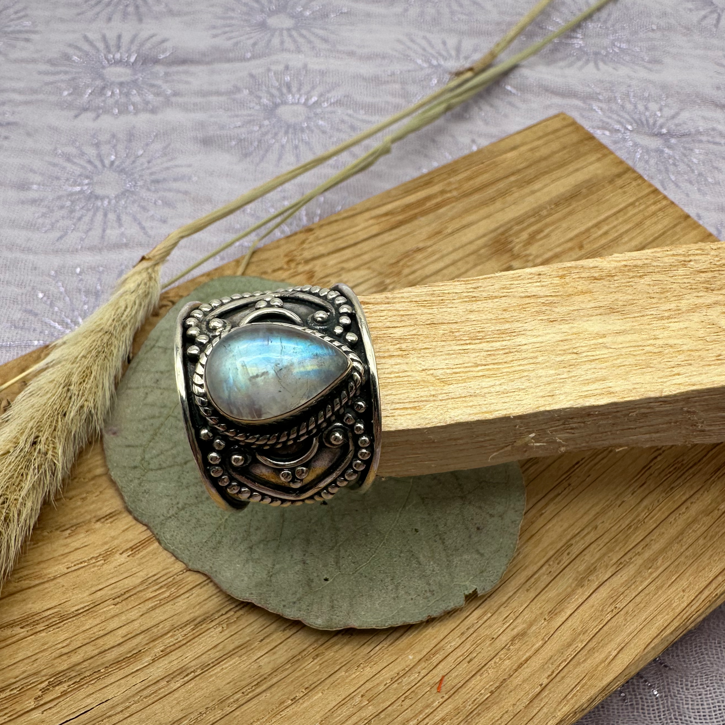 Mondstein Silber Ring - Crystales
