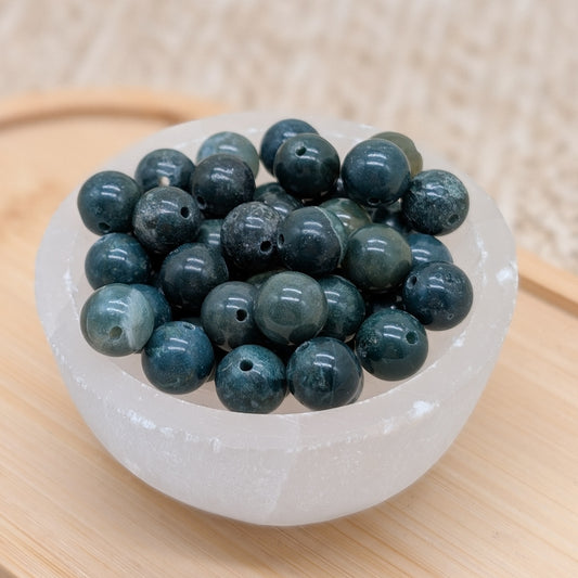 Moosachat Edelsteinperle 10 mm