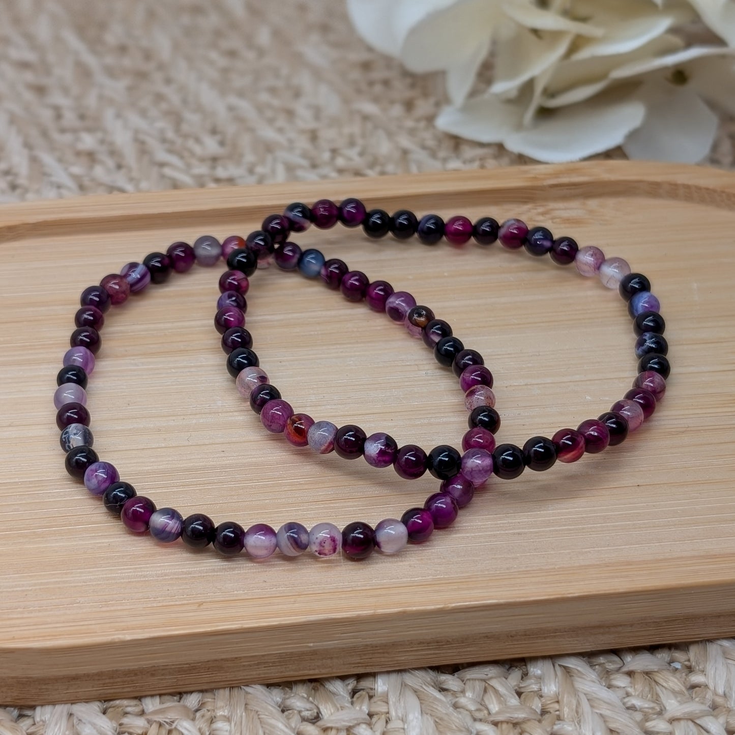 Lila Achat Armband 4mm