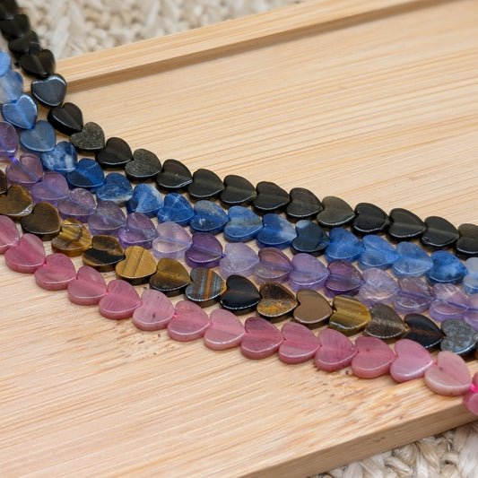 Kleine flache Herz Perle, fünf Varianten