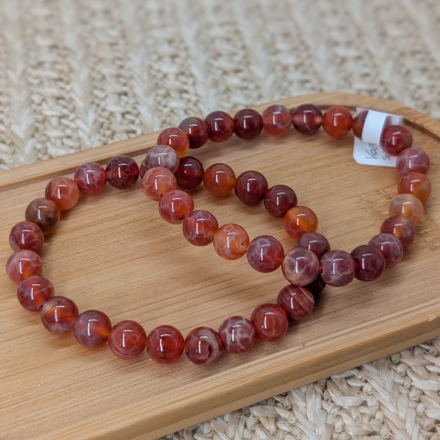 Karneol Schlangenhaut Armband 8 mm