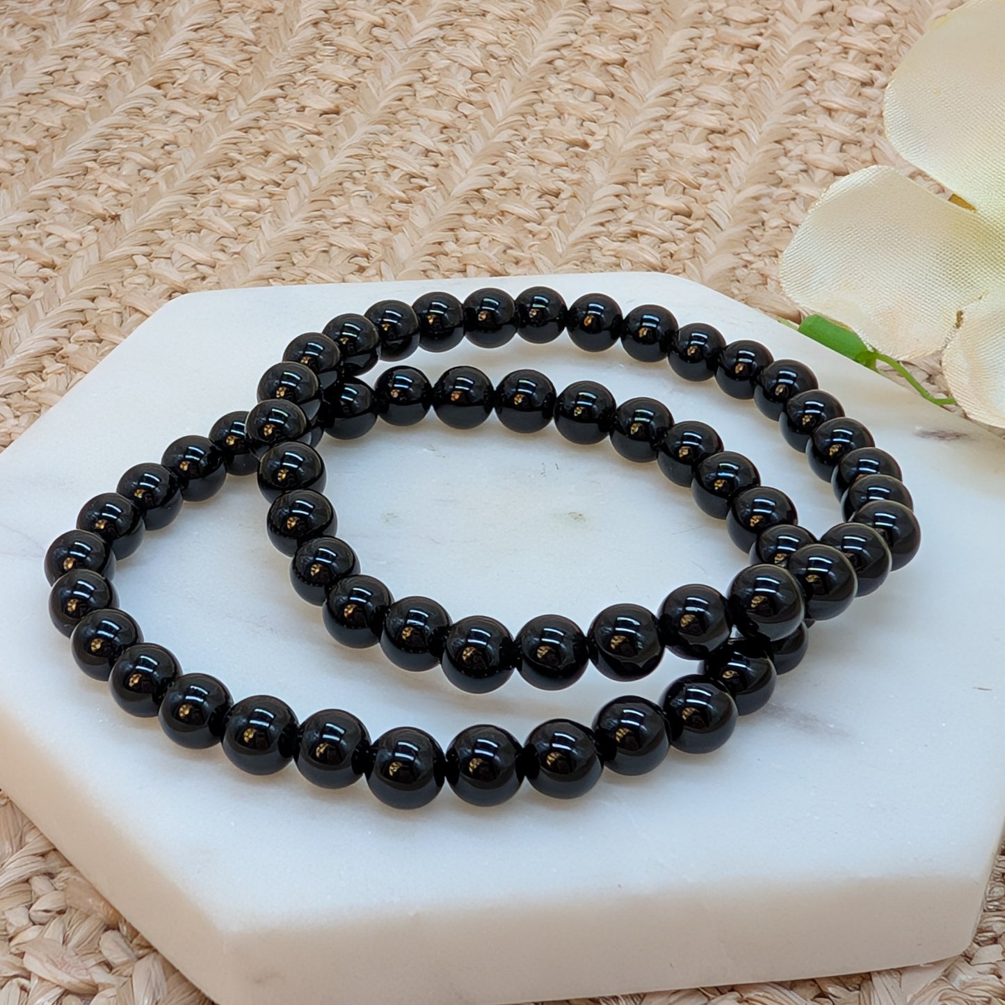 Schwarzer Onyx Armband 6 mm