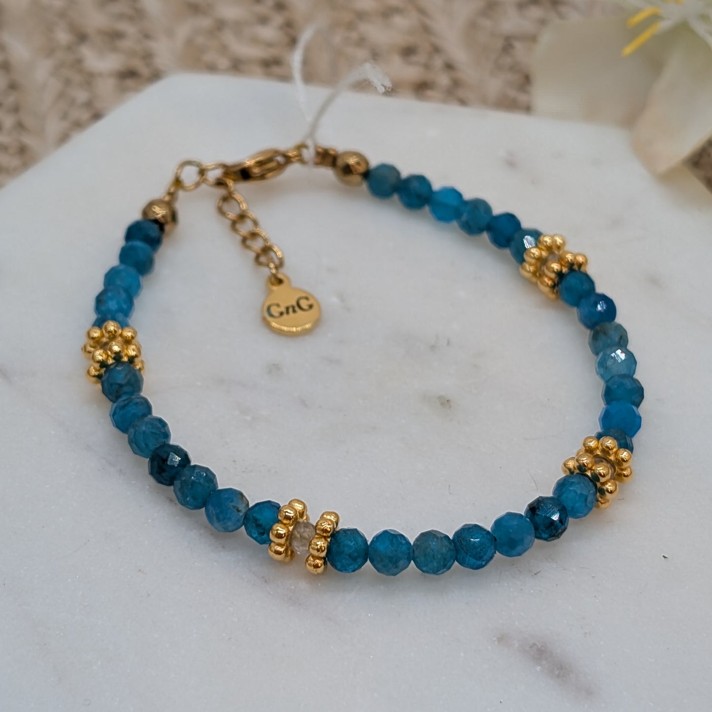 Apatit Armband facettiert mit Labradorit