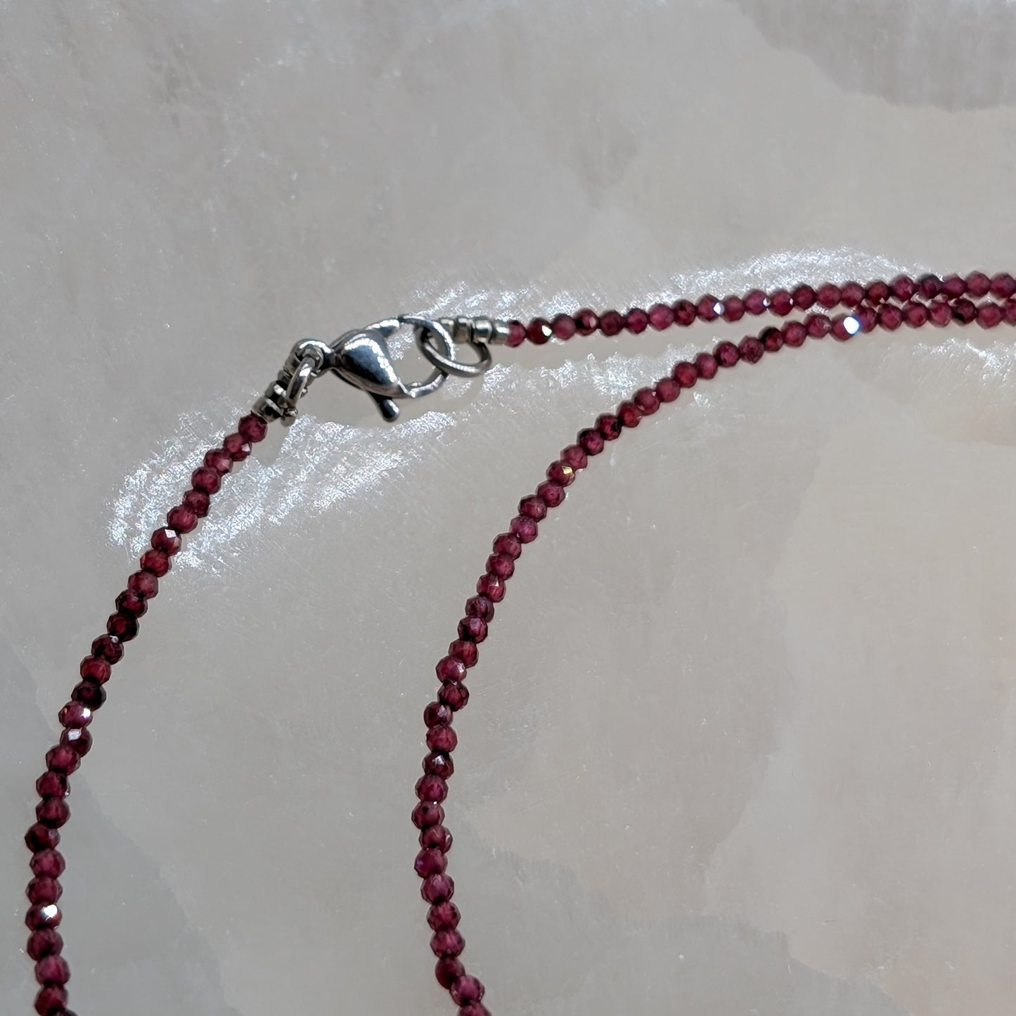 Granat Halskette facettiert