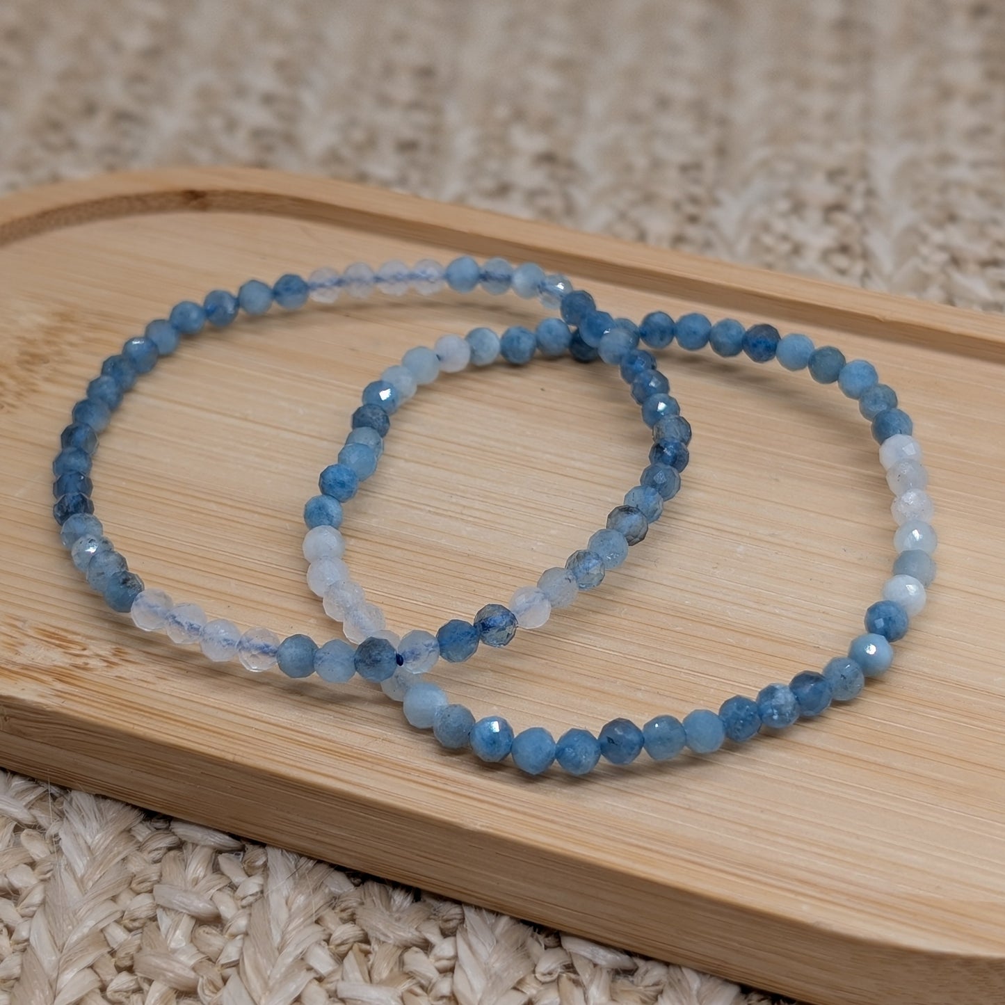Aquamarin Mix Armband facettiert 4 mm