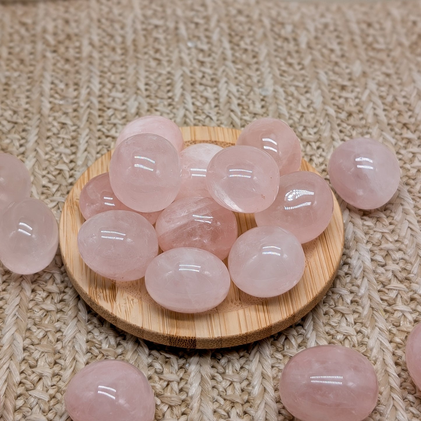 Rosenquarz Trommelstein