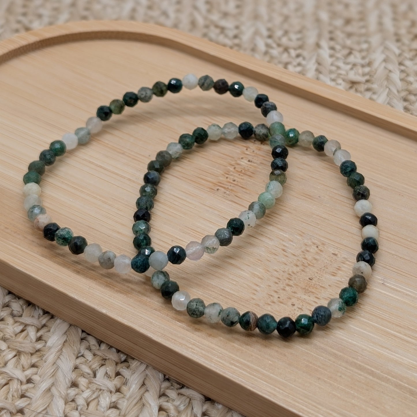 Moosachat Armband facettiert 4mm