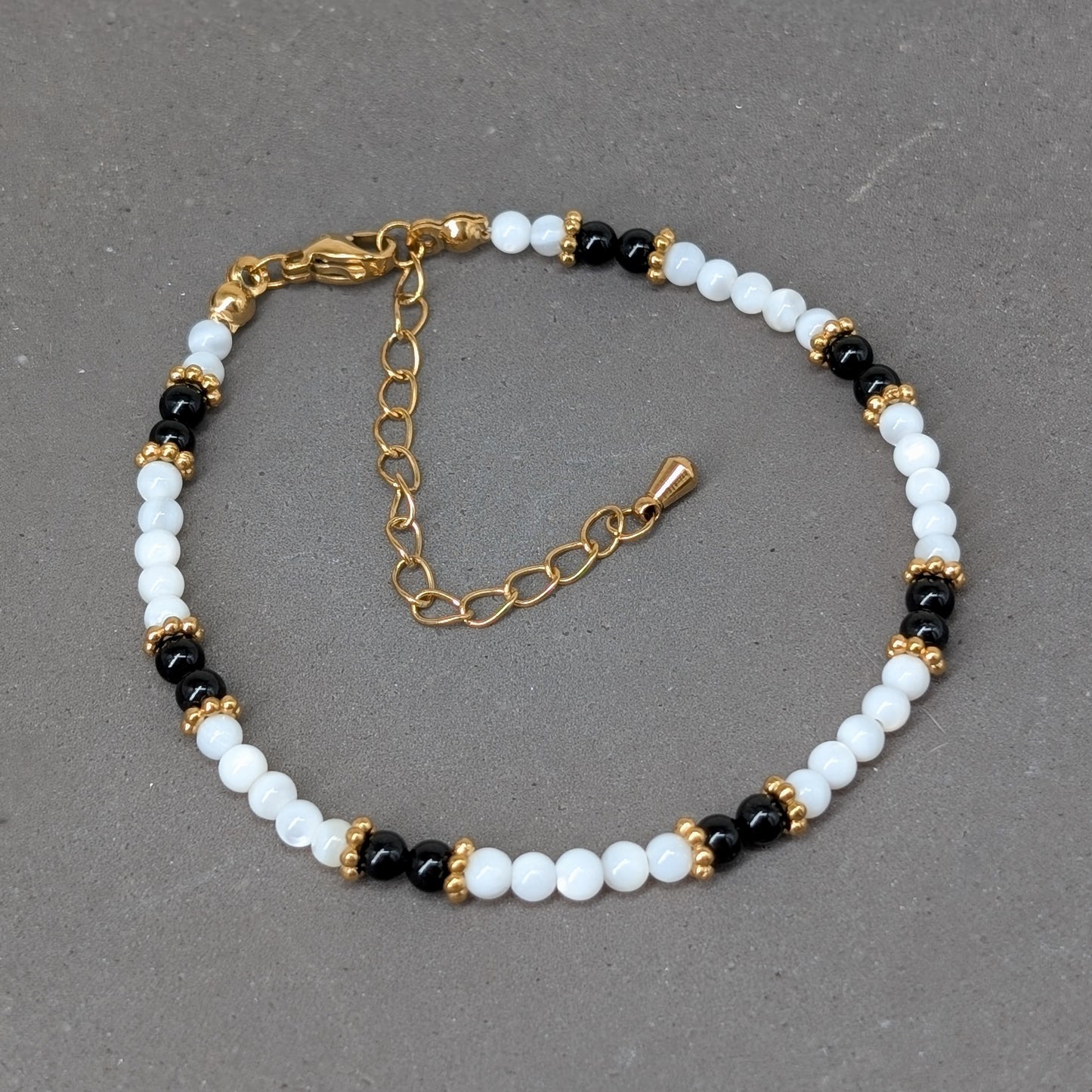 Perlmutt Onyx Armband 3 mm