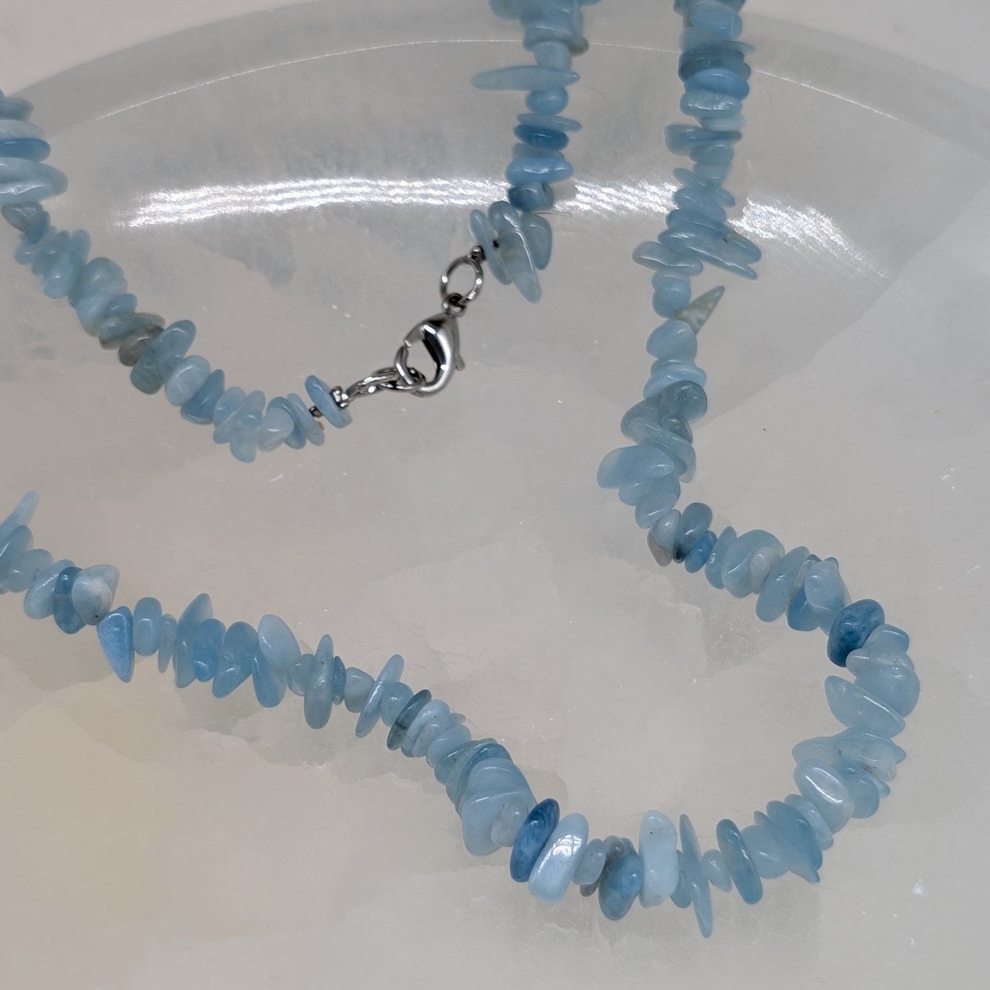 Aquamarin Splitter Halskette