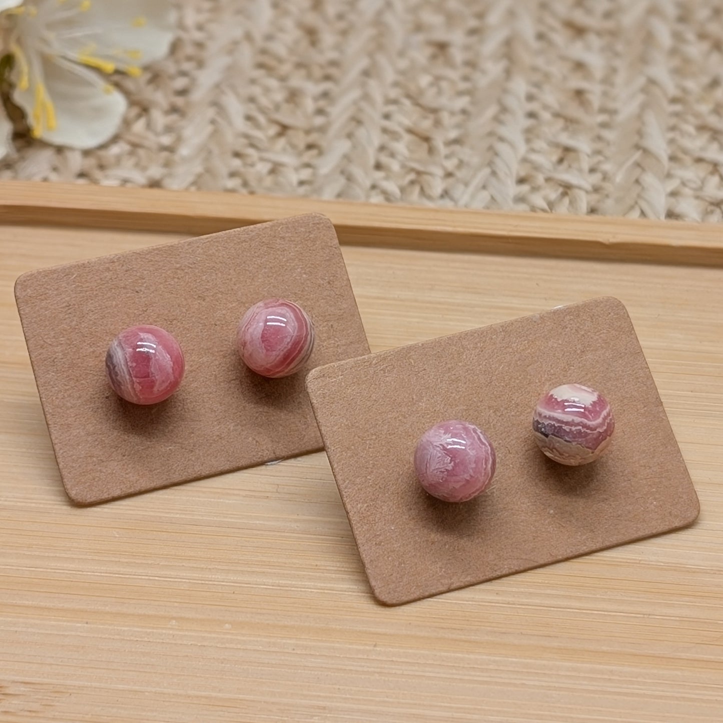 Rhodochrosit Ohrstecker