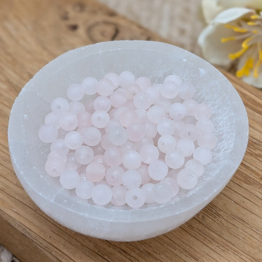 Rosenquarz matt Perlen 4 - 4,5 mm